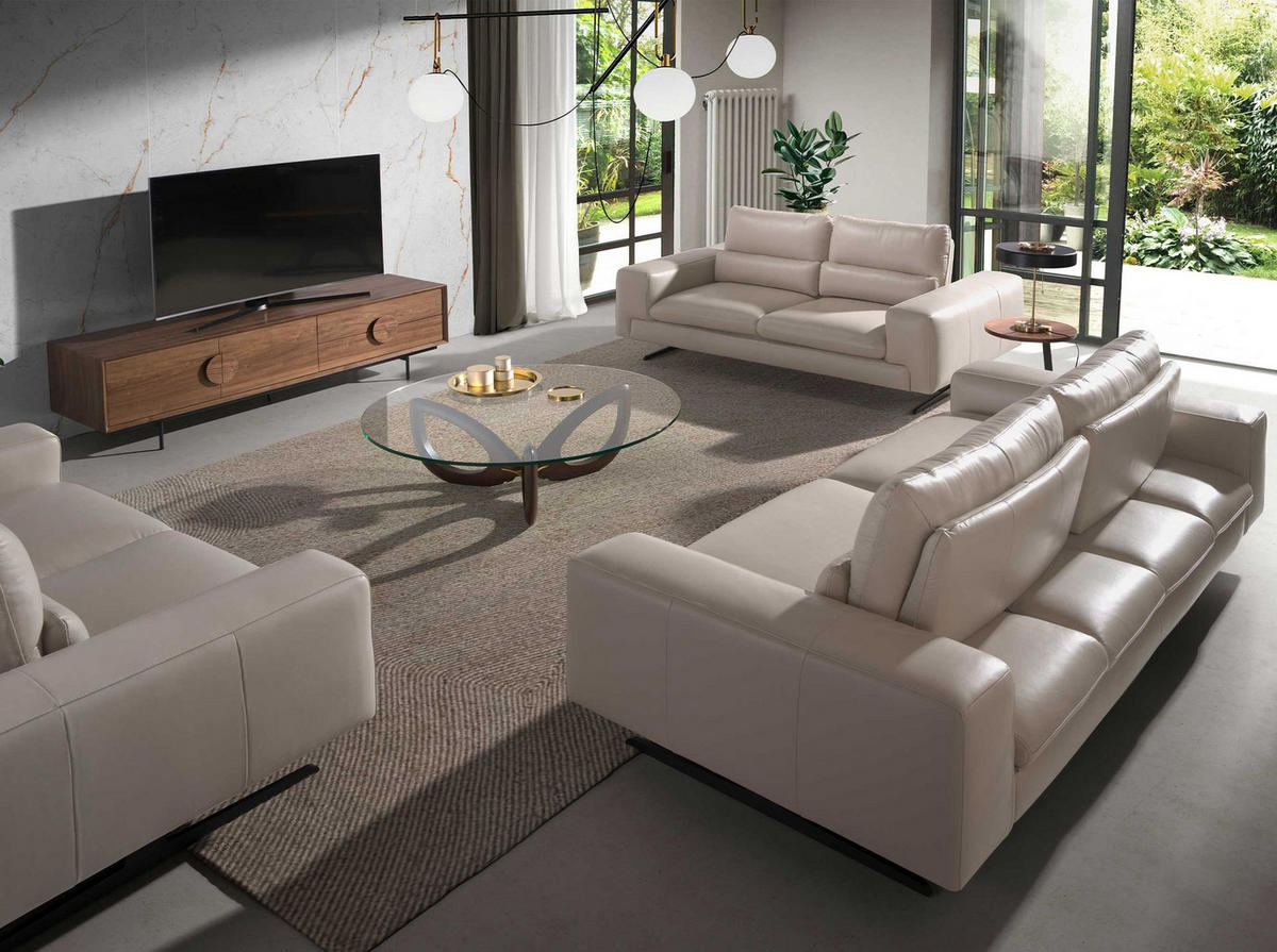 COUCHTISCH Runder aus gehärtetem Glas und Nussbaumholz Ø120/38 cm - Transparent/Walnussfarben, Glas/Holz (120/120/38cm) - ANGEL CERDA