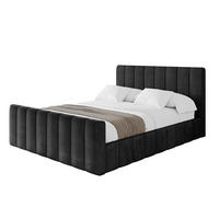 POLSTERBETT mit Bettkasten, Fußteil und Lattenrost, Boxbett mit Matratze H3/H4 - FINO-Z 180x200 Schwarz - Schwarz, Holzwerkstoff/Textil (180/200cm) - ALTDECOR