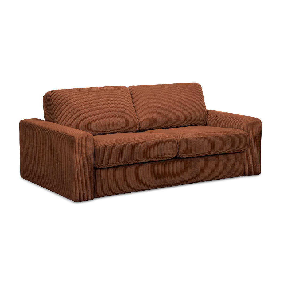 3-SITZER SOFA mit Schlaffunktion Cord Stoff Orange - Pink/Terracotta, Kunststoff/Textil (195/80/100cm) - LaMiaSofa