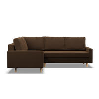 ECKSOFA MIT SCHLAFFUNKTION LINKS BLANK , Braun - Braun, Textil (223/175cm)