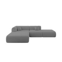 ECKSOFA Ottomane Links OVLY-L 289x176x71 Grau Bouclé - Schieferfarben/Schwarz, Holzwerkstoff/Kunststoff (176/289cm) - ALTDECOR