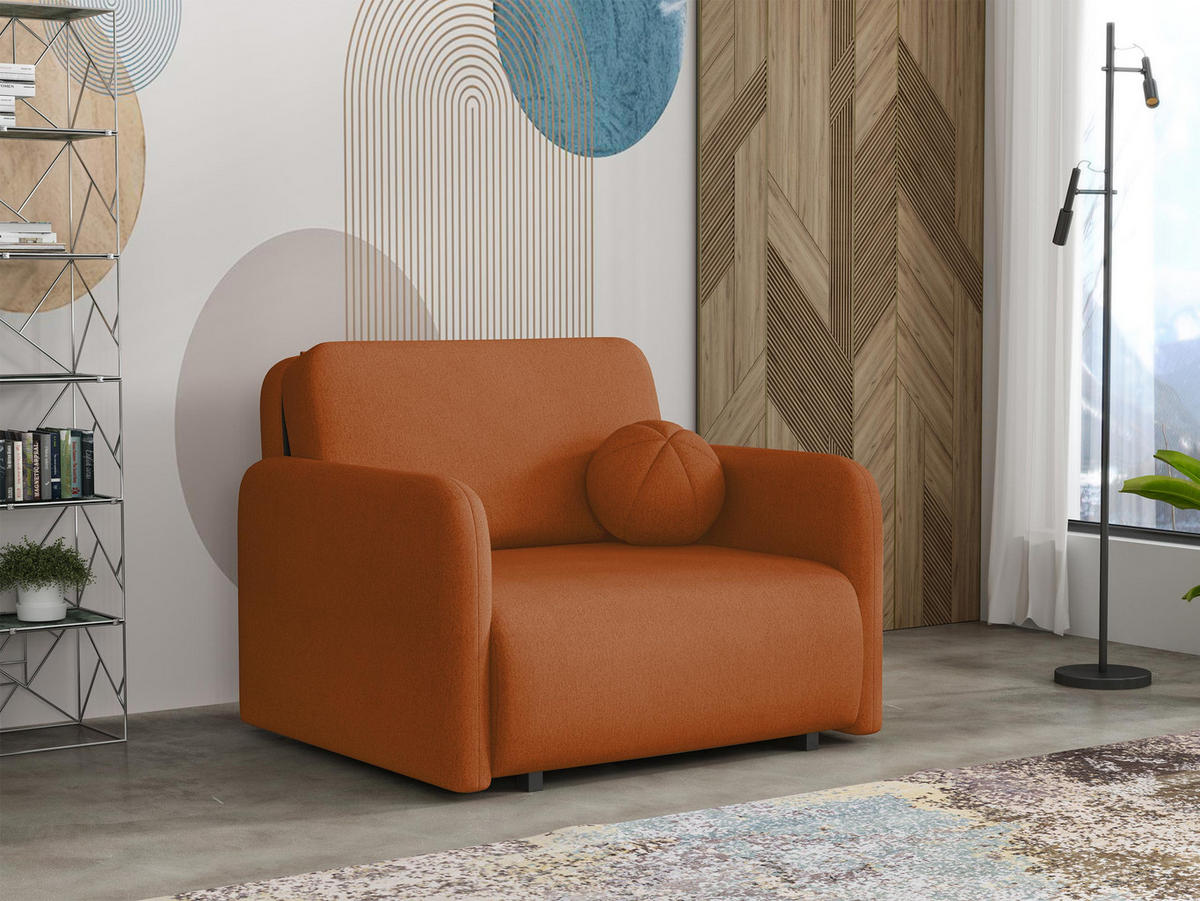 SCHLAFSOFA Viva Sun I - Schwarz/Orange, Holz/Textil (100/85/103cm) - MIRJAN24