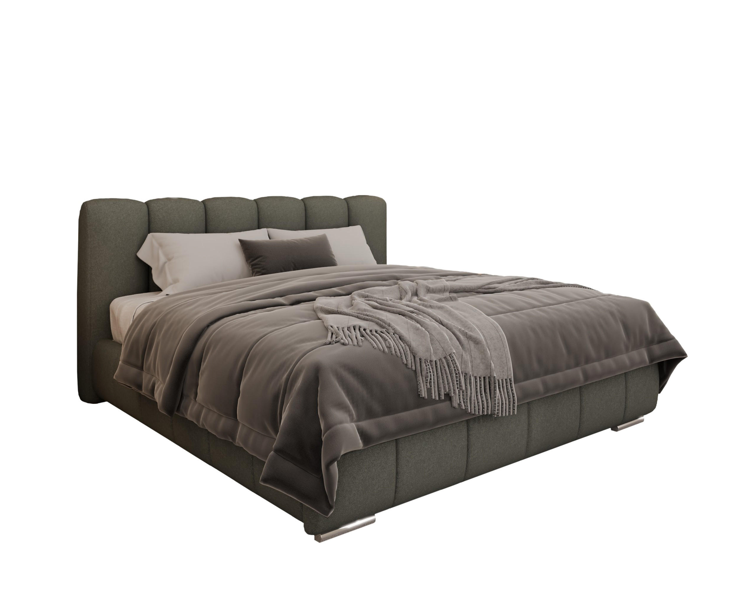 POLSTERBETT Zaira 180x200cm – Elegantes Polsterbett für modernen Wohnstil , ohne matratze, grau - Grau, Holz (180/200cm) - Homesy