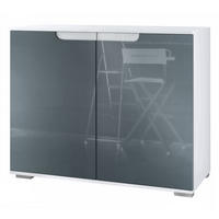 KOMMODE Sylt Grau Hochglanz - Grau, Holzwerkstoff (92.5/75.5/35cm) - Vladon