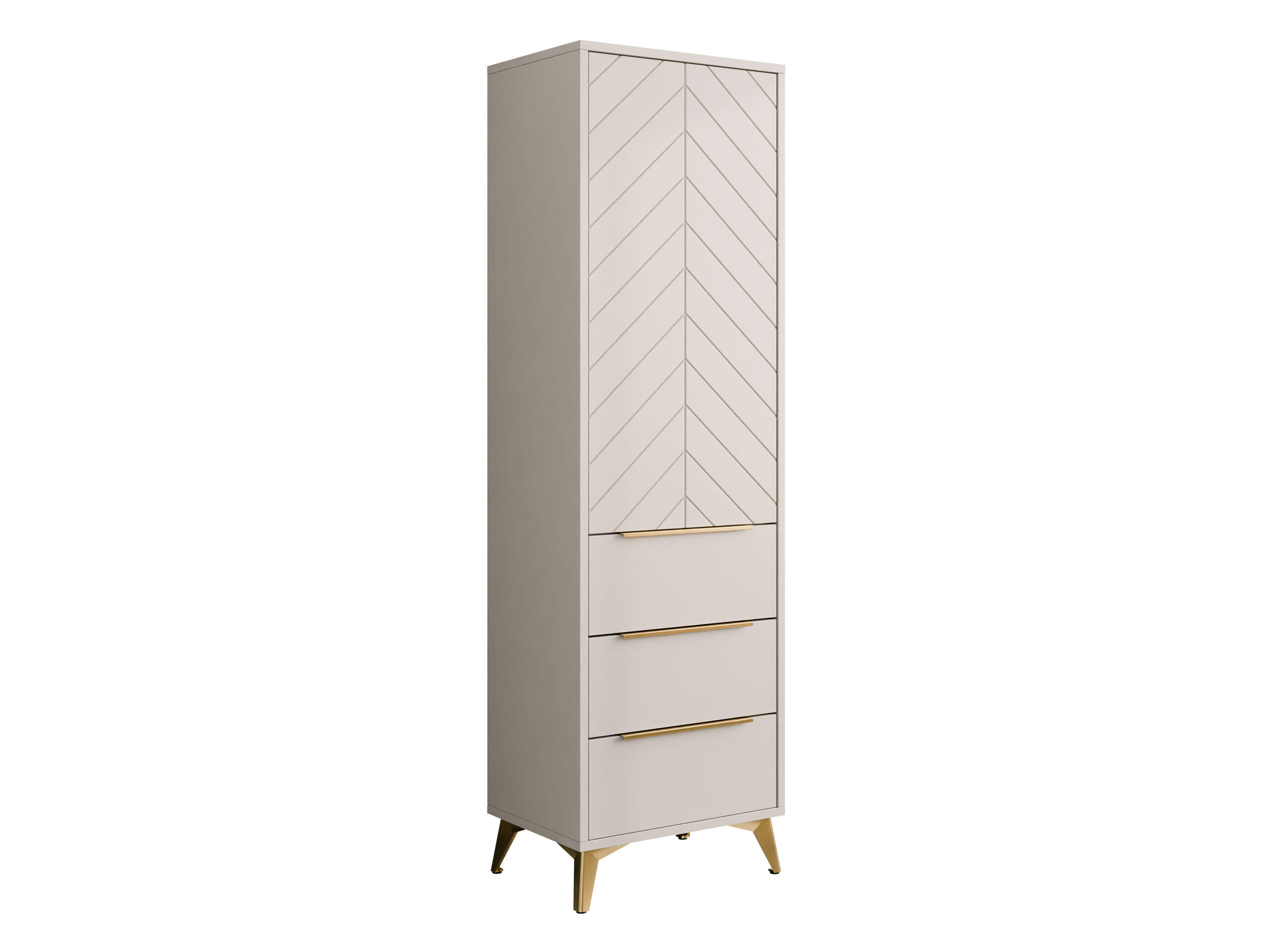 KLEIDERSCHRANK Xylix 1D3SZ - Beige/Goldfarben, Holzwerkstoff/Metall (54/180/40cm) - MIRJAN24