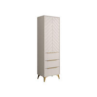 KLEIDERSCHRANK Xylix 1D3SZ - Beige/Goldfarben, Holzwerkstoff/Metall (54/180/40cm) - MIRJAN24