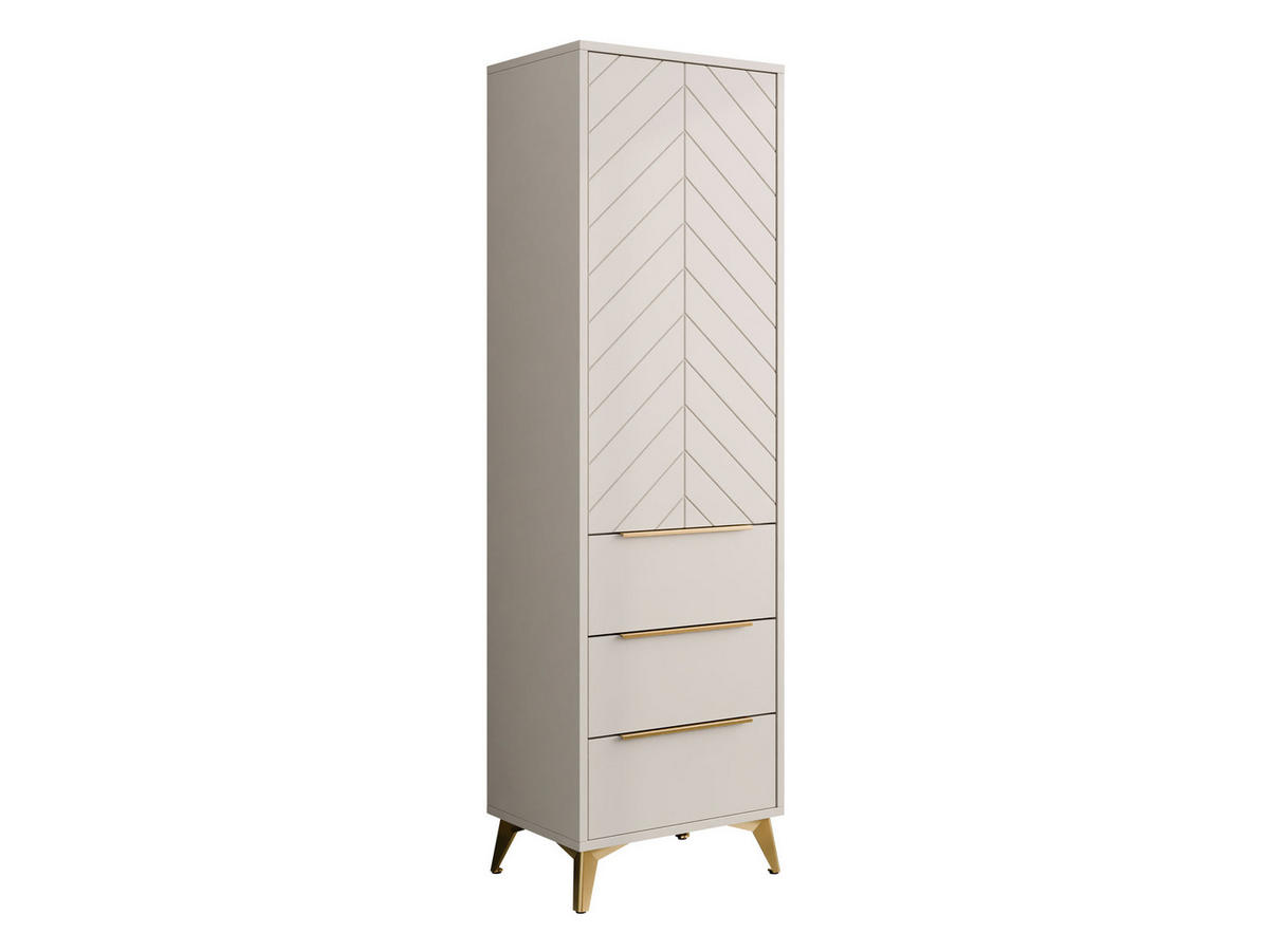 KLEIDERSCHRANK Xylix 1D3SZ - Beige/Goldfarben, Holzwerkstoff/Metall (54/180/40cm) - MIRJAN24