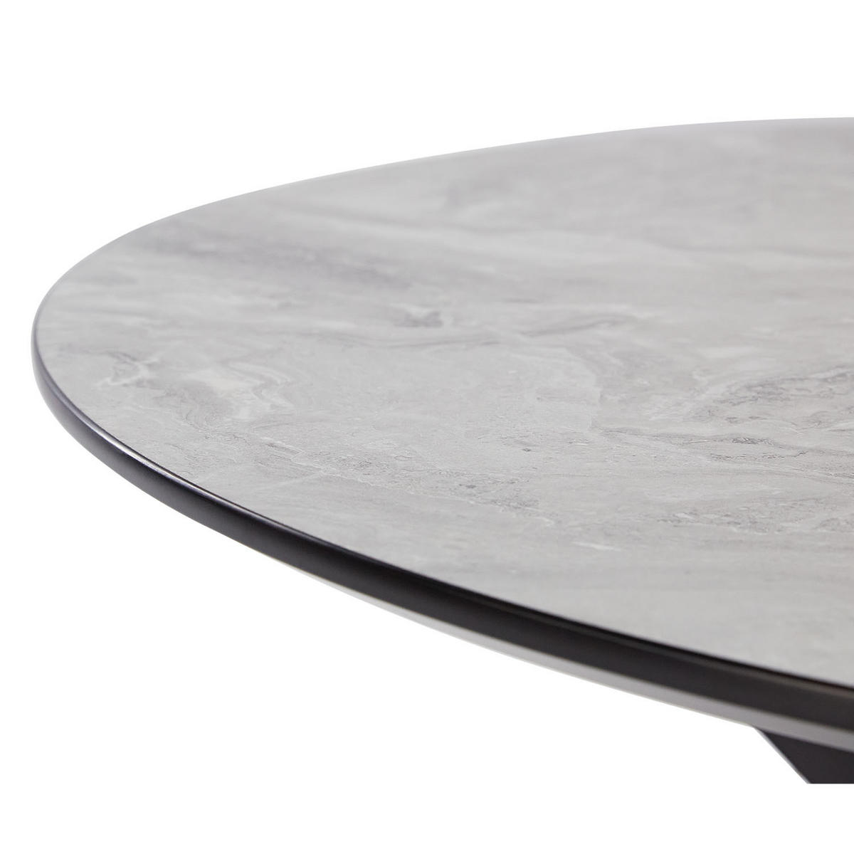 ESSTISCH rund 110 cm Schwarz Grau Metallgestell massiv - Schwarz/Grau, Holzwerkstoff/Metall (110/110/77cm) - Homestyle4u