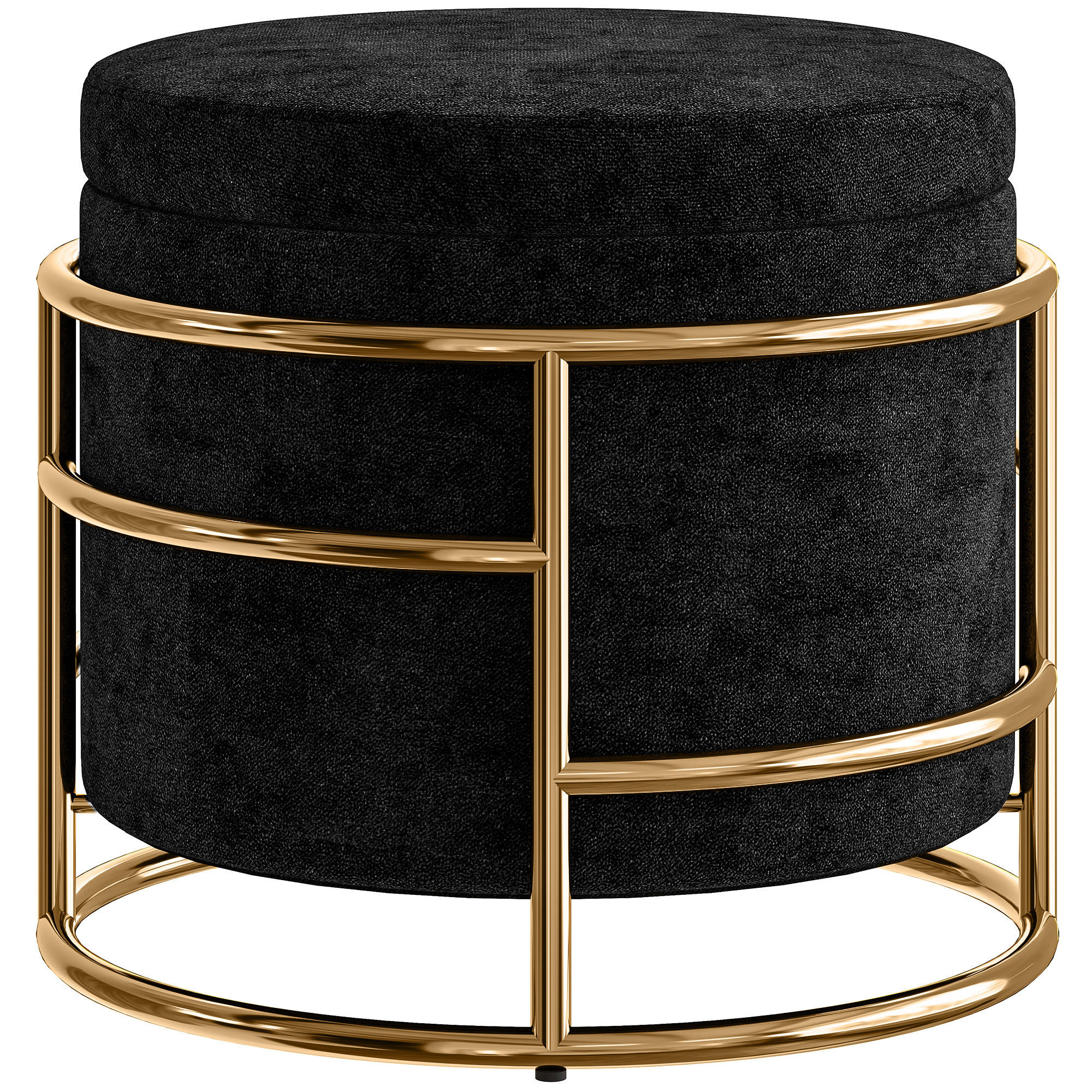 SITZHOCKER mit Stauraum, Kleiner Hocker mit Deckel für Wohnzimmer Schlafzimmer - Schwarz, Kunststoff (42/39/42cm) - HOMCOM