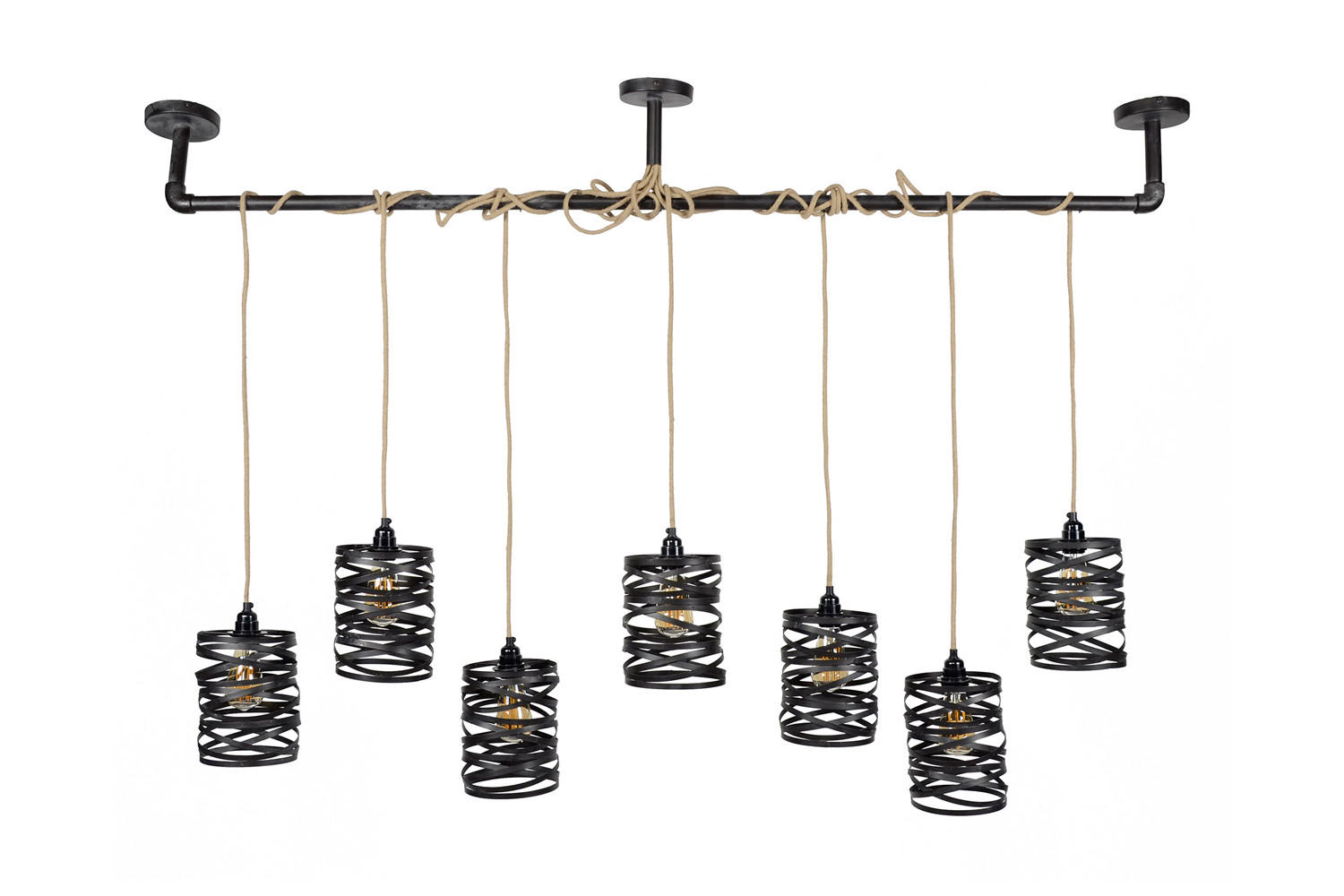 HÄNGELAMPE ALMAS Schwarz Metall - Schwarz, Metall (15/157/150cm) - KAWOLA