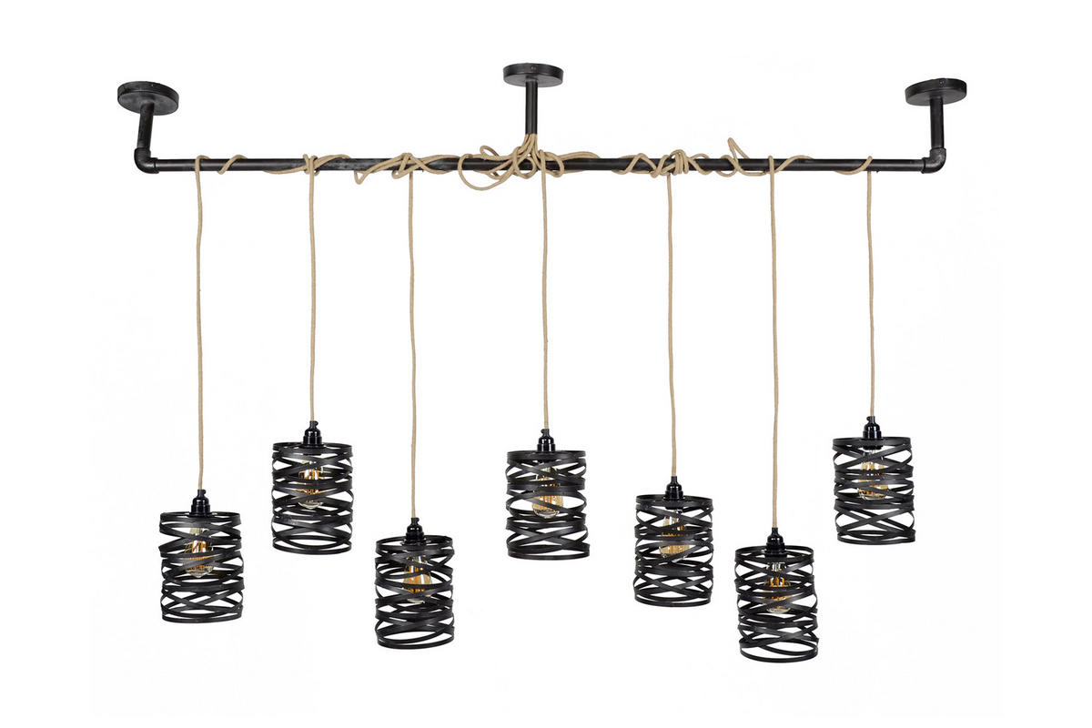 HÄNGELAMPE ALMAS Schwarz Metall - Schwarz, Metall (15/157/150cm) - KAWOLA