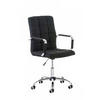DREHSTUHL Stoff schwarz - Chromfarben/Schwarz, Textil/Metall (54/92/59cm) - CLP