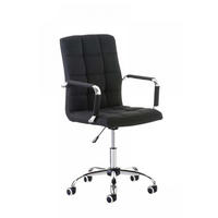 DREHSTUHL Stoff schwarz - Chromfarben/Schwarz, Textil/Metall (54/92/59cm) - CLP