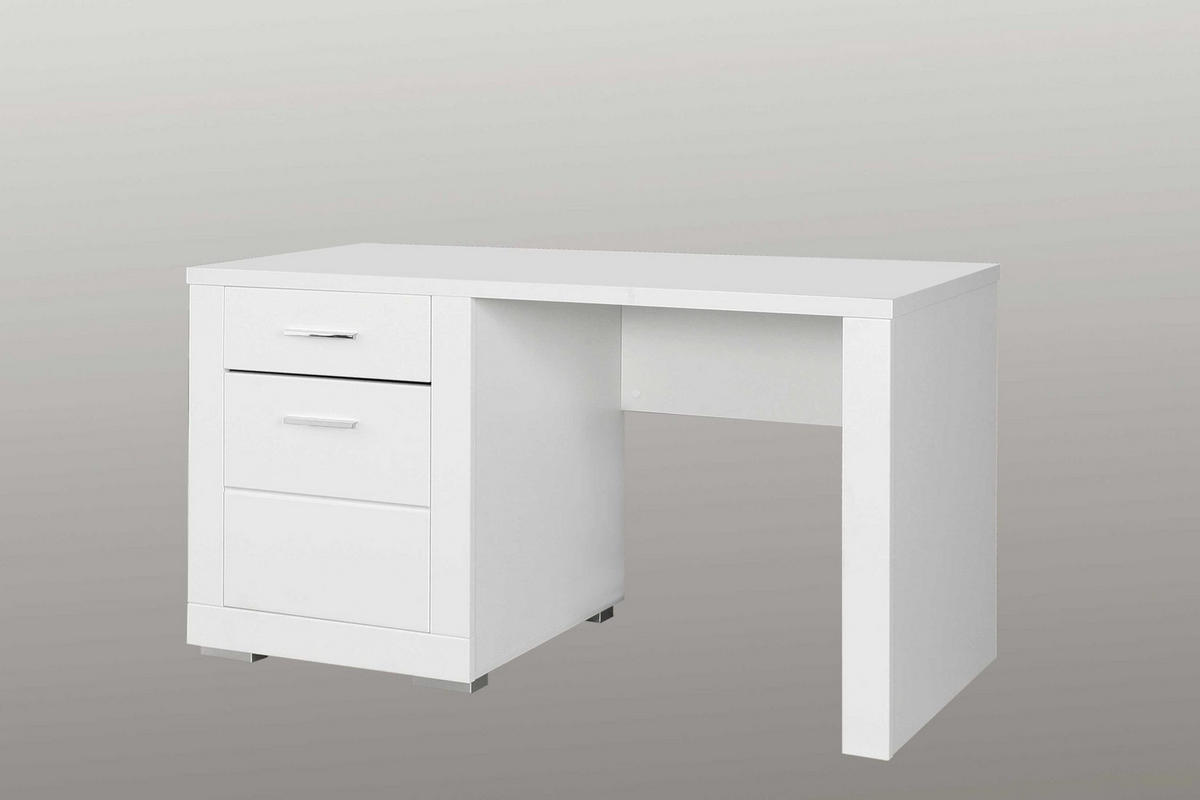 JUGENDZIMMER Snow in Weiß 7 teilig mit MDF Tiefziehfronten - Weiß, Holzwerkstoff (120/200/80cm)