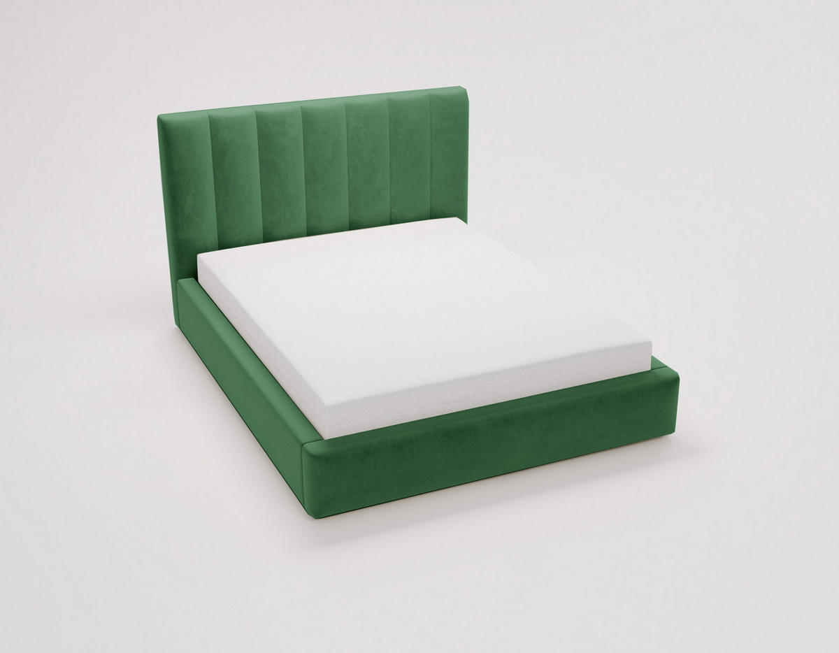 POLSTERBETT 180x200 cm Velor, Lattenrost, Bettkasten, Grün - Grün, Holz/Textil (180/200cm) - Emporius