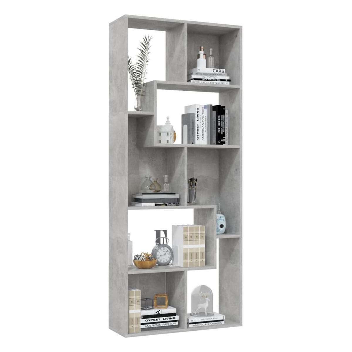 BÜCHERREGAL 67/24/161 cm aus Holzwerkstoff Betongrau - Hellgrau, Holz (67/161/24cm) - vidaXL