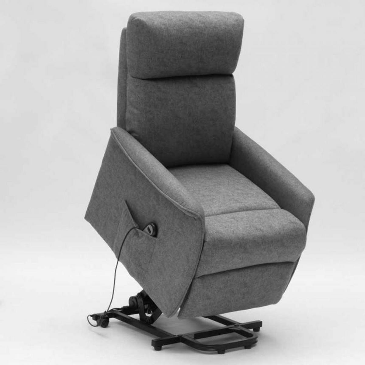 RELAXSESSEL mit Sitzlift giorgia - Grau - Grau, Textil (73/103/155cm) - Pasmara