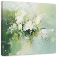 LEINWANDBILD Pastellgrüne Abstraktion 60x60cm - Grün, Textil (60/60cm) - Feeby