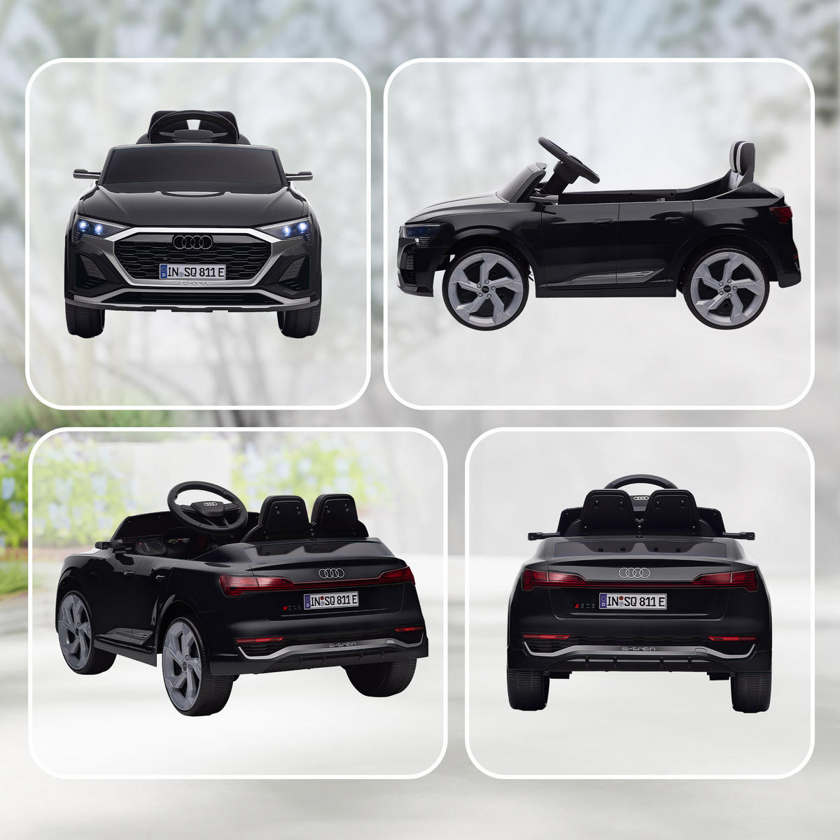 ELEKTRO-KINDERAUTO DE-06196 Audi Q8 lizenziert mit Fernsteuerung Schwarz - Schwarz, Kunststoff/Metall (98/49.5/43cm) - ComfortXL