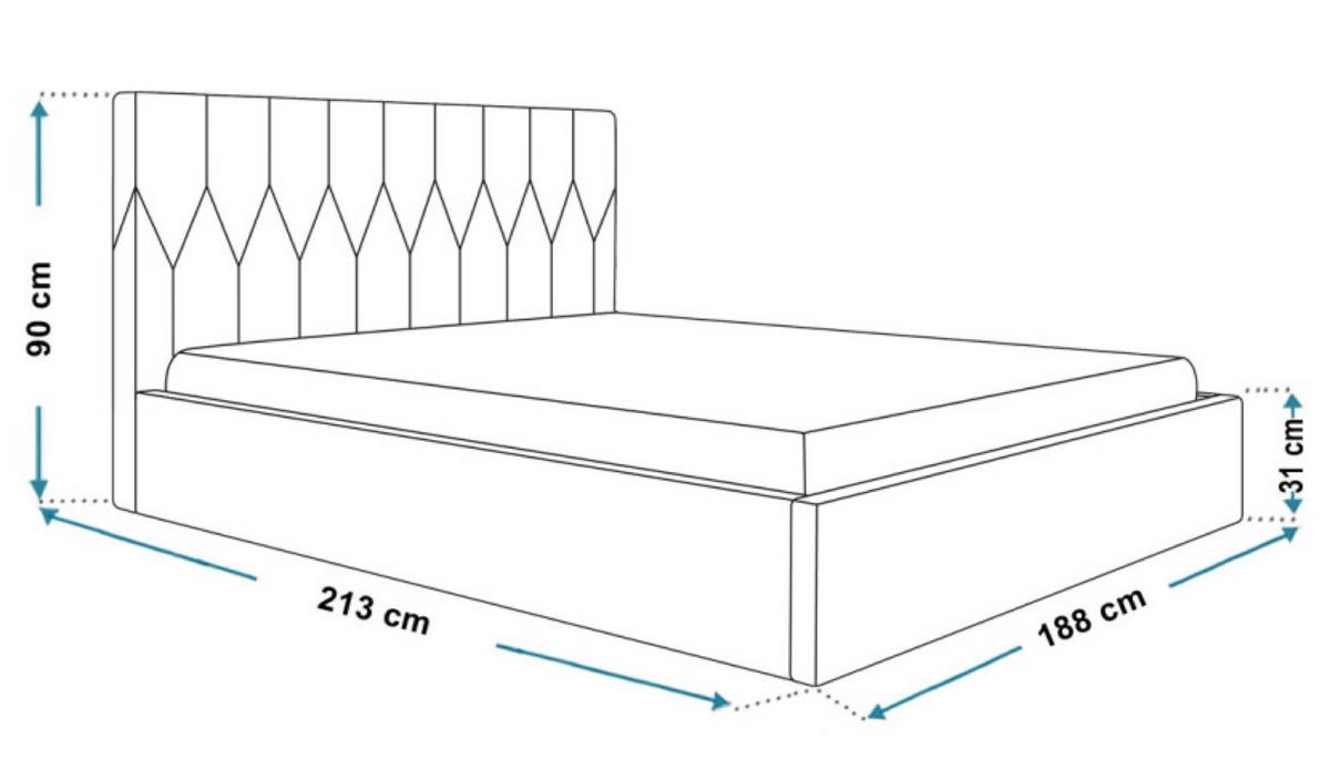 BETT Butelgrün OLDO 9 Gepolstert Mit Bettkasten 180x200 cm - Schwarz/Grün, Textil (180/200cm) - Sepro Meble