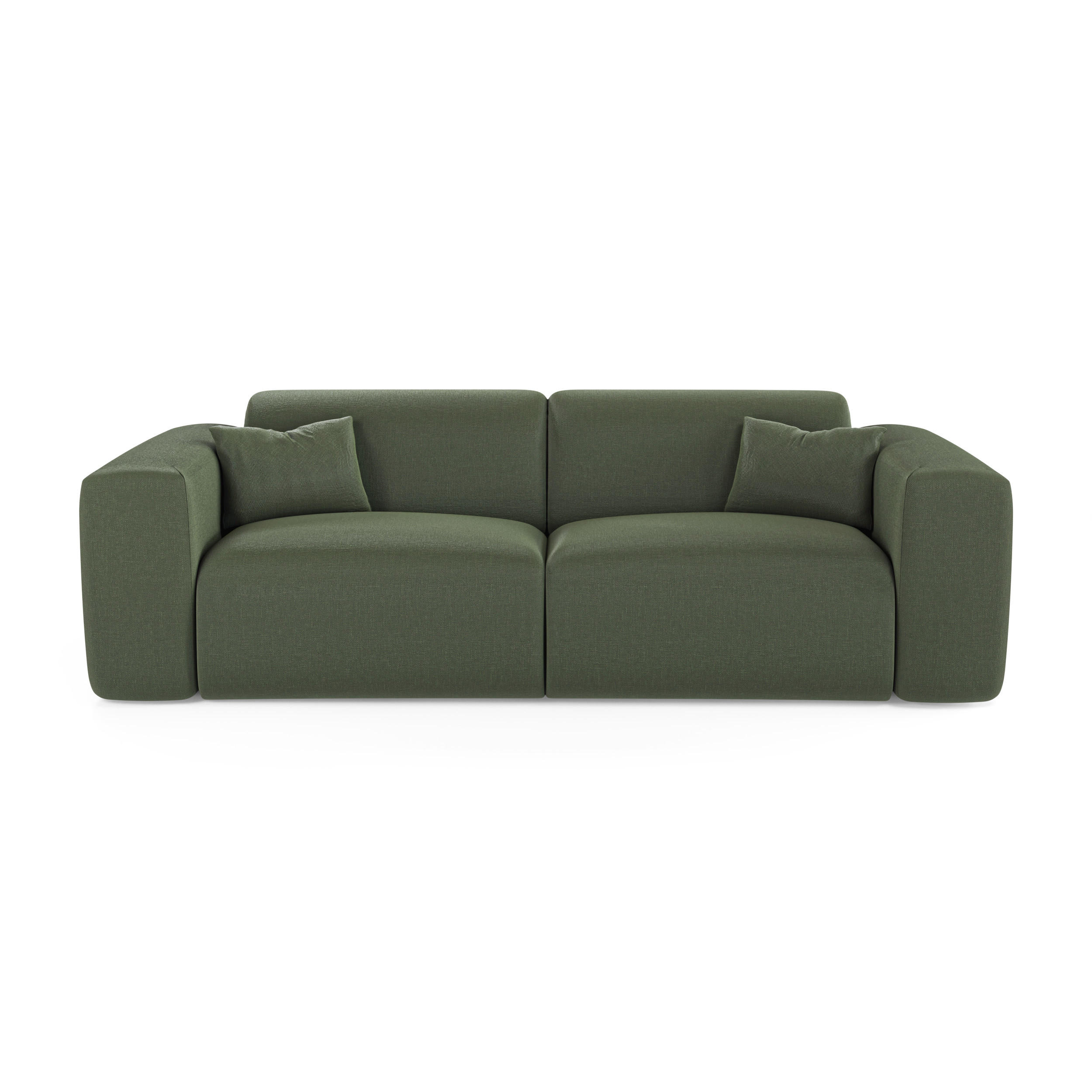 SCHLAFSOFA GERADE Rastergewebe Olivgrün 214cm - Olivgrün, Textil (214/73/95cm) - Sia Home