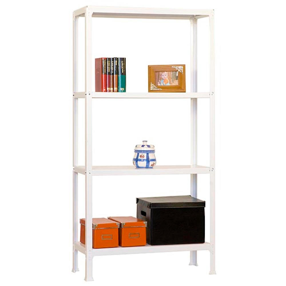 WOHNREGAL LIVING KOALA METAL mit 4 Fachböden | HxBxT 160x80x30cm | Fachlast 150kg | Weiß/Weiß - Weiß, Metall (80/160/30cm) - PROREGAL
