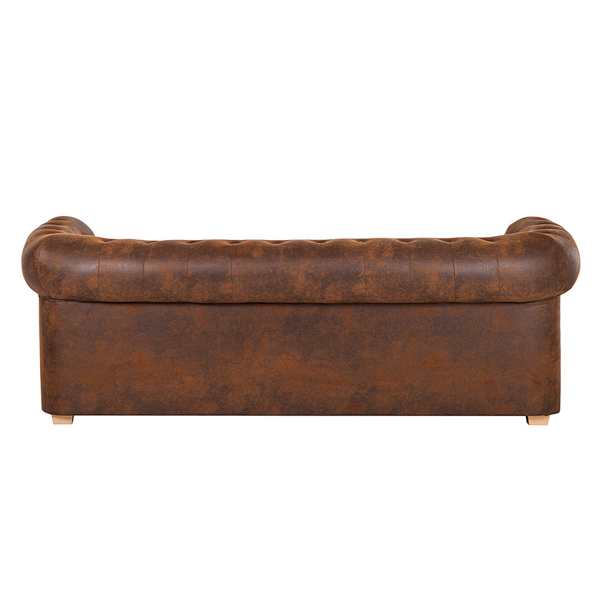 3-SITZER SOFA - Antiklederlook - Braun - Braun, Textil (218/74/94cm) - home24