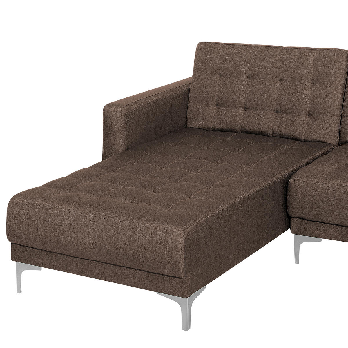 SCHLAFSOFA U-förmig Polsterbezug Dunkelbraun Aberdeen - Dunkelbraun, Textil (348/83/168cm) - Beliani