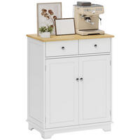 SIDEBOARD DE-10997 2 Türen Weiß/Naturholz - Weiß, Holzwerkstoff (68/85/40.3cm) - ComfortXL