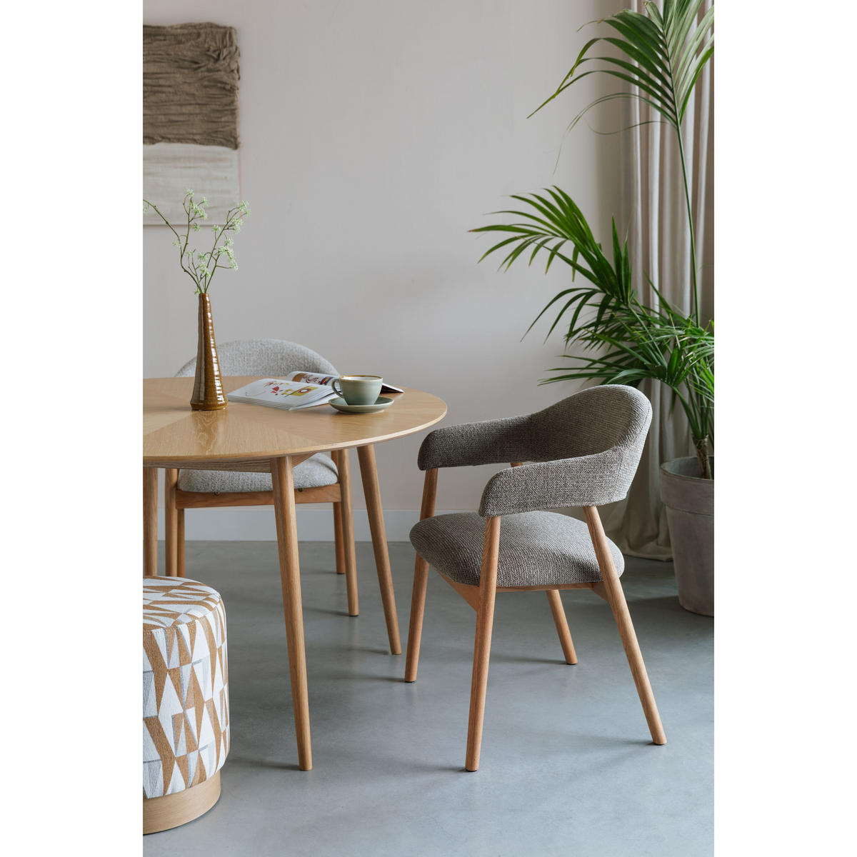 ESSZIMMERSTUHL Indy Dunkelbraun/ Beige - 2 er Set - Braun, Textil (56/81/54cm) - Housecraft Living