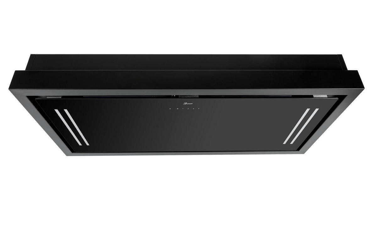 DUNSTABZUGSHAUBE GCH C 343 90 BL + Umluftset, 90 cm Schwarz Glas - Schwarz, Glas/Metall (90/17/60cm) - Gurari