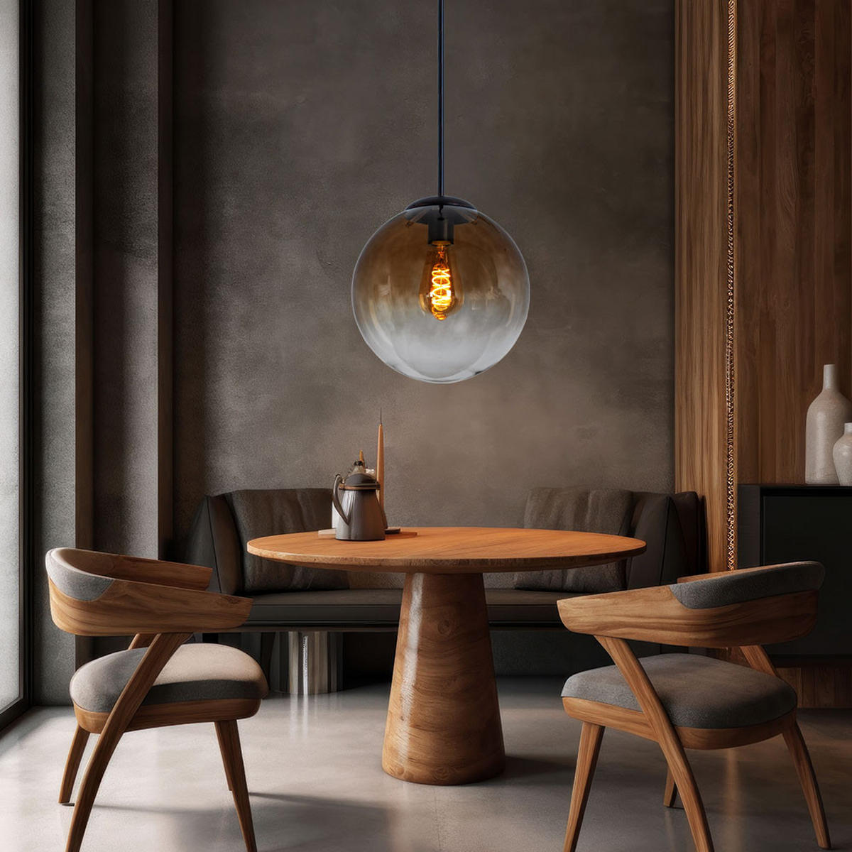 HÄNGELEUCHTE VARUS Glas Orange - Orange, Glas (25/25/120cm) - Globo Lighting