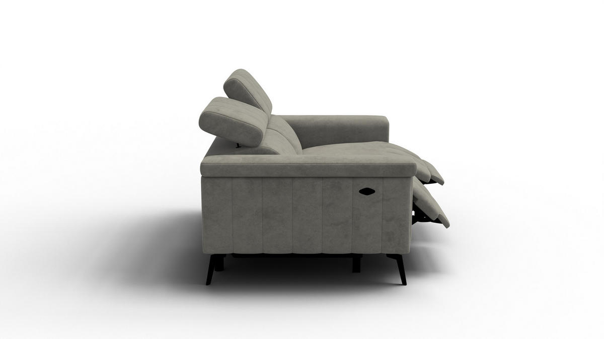 RELAXSOFA NORDEL 2-Sitzer, taupe - Taupe/Schwarz, Holz/Textil (150/80/105cm) - Courtois Laville