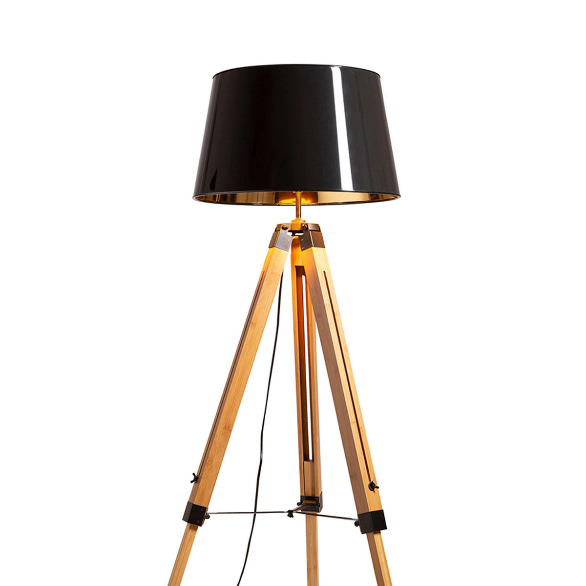 STEHLEUCHTE ALVIS/RIDICK Schwarzglänzend 15 W - Schwarz, Metall (25/25/160cm) - Rendl