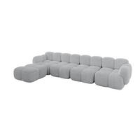 ECKSOFA modulares Sofa Links Miko-L3 390x205x75 Grau Cord - Anthrazit/Schwarz, Holzwerkstoff/Kunststoff (390/205cm) - ALTDECOR