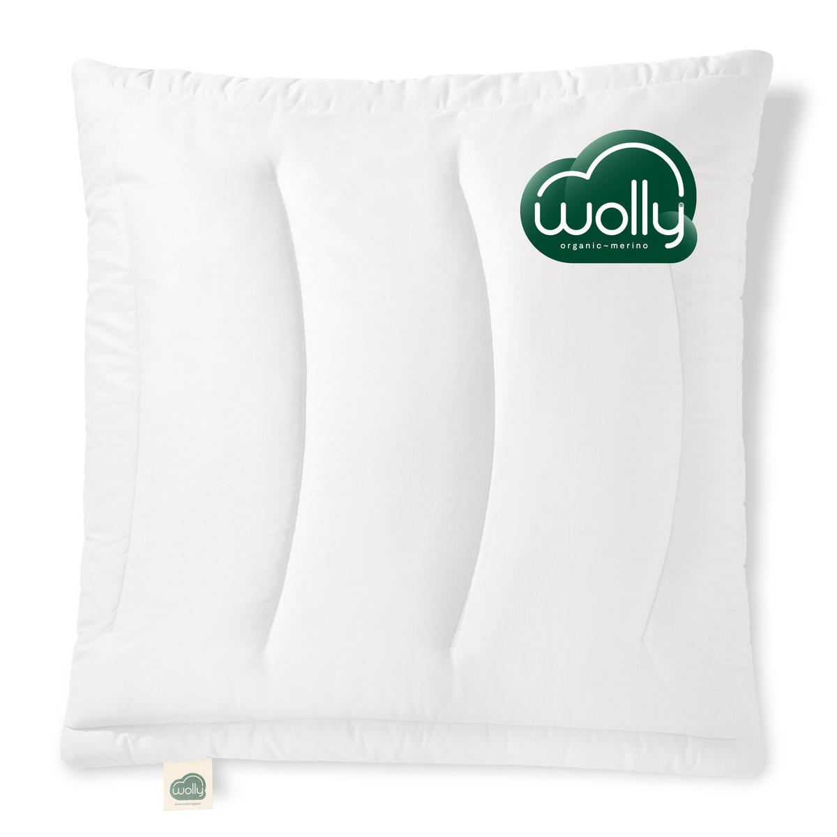 KOPFKISSEN MERINOWOLLE Schurwolle medium - Weiß, Naturmaterialien/Textil (80/80cm) - wolly