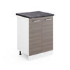KÜCHENUNTERSCHRANK R-Line Grau 60 cm, AP Anthrazit - Weiß/Braun, Holzwerkstoff (60/81.6/60cm) - Vicco