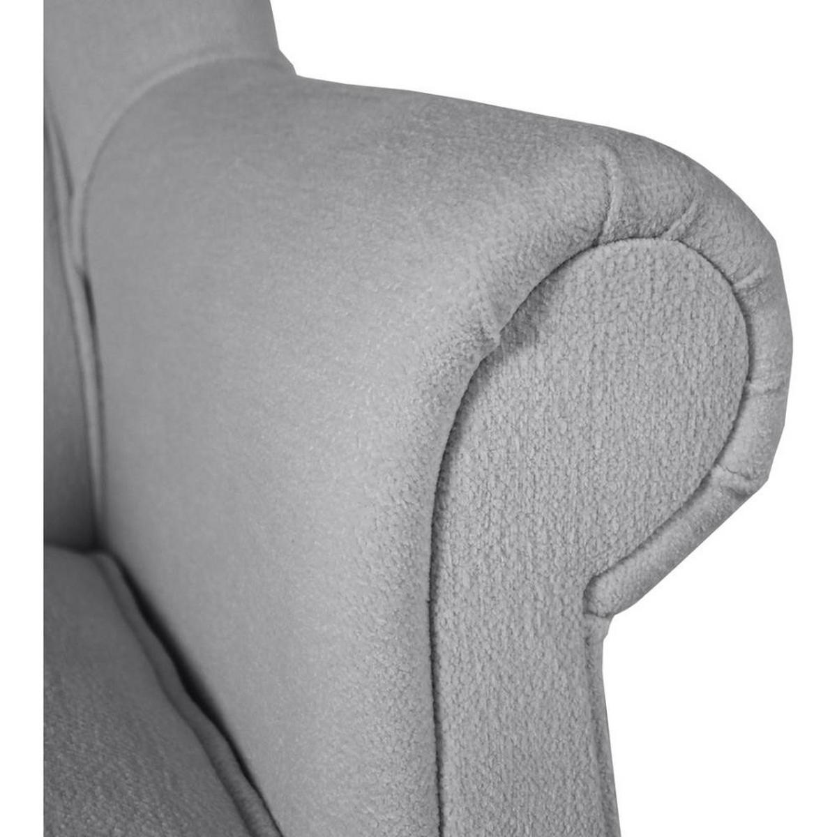 OHRENSESSEL Leonardo hellgrau boucle-stoff - Hellgrau, Holz/Textil (88/118/86cm) - Beautysofa