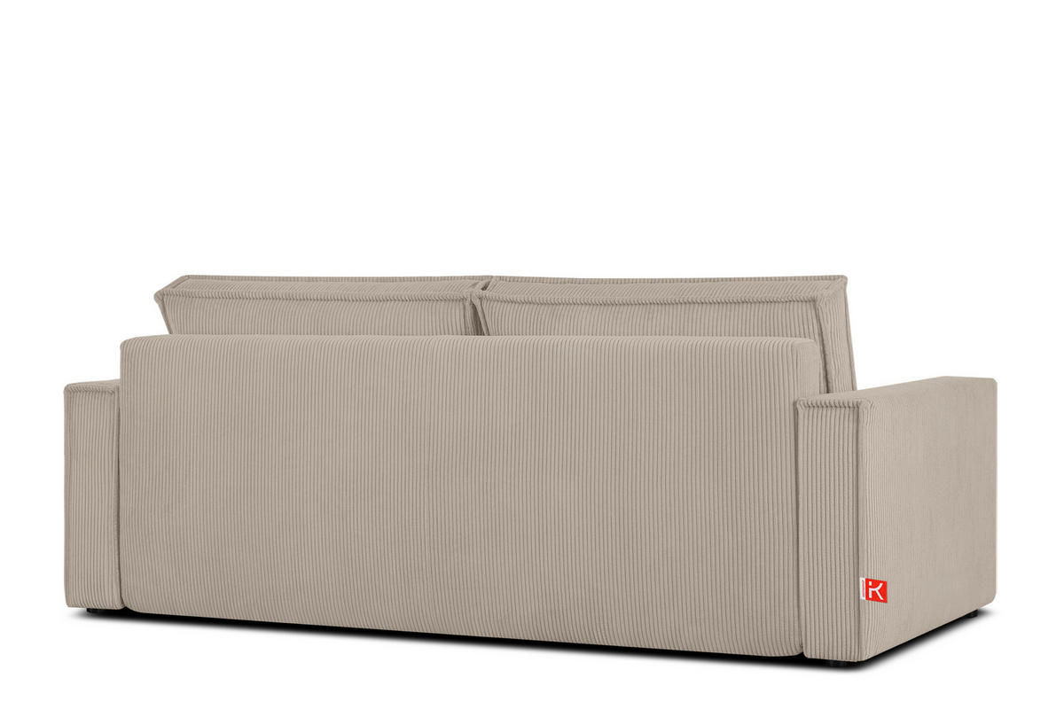 SCHLAFSOFA NAPI in Pet Friendly Cord-Stoff, beige - Beige/Schwarz, Textil (228/89/101cm) - KONSIMO®