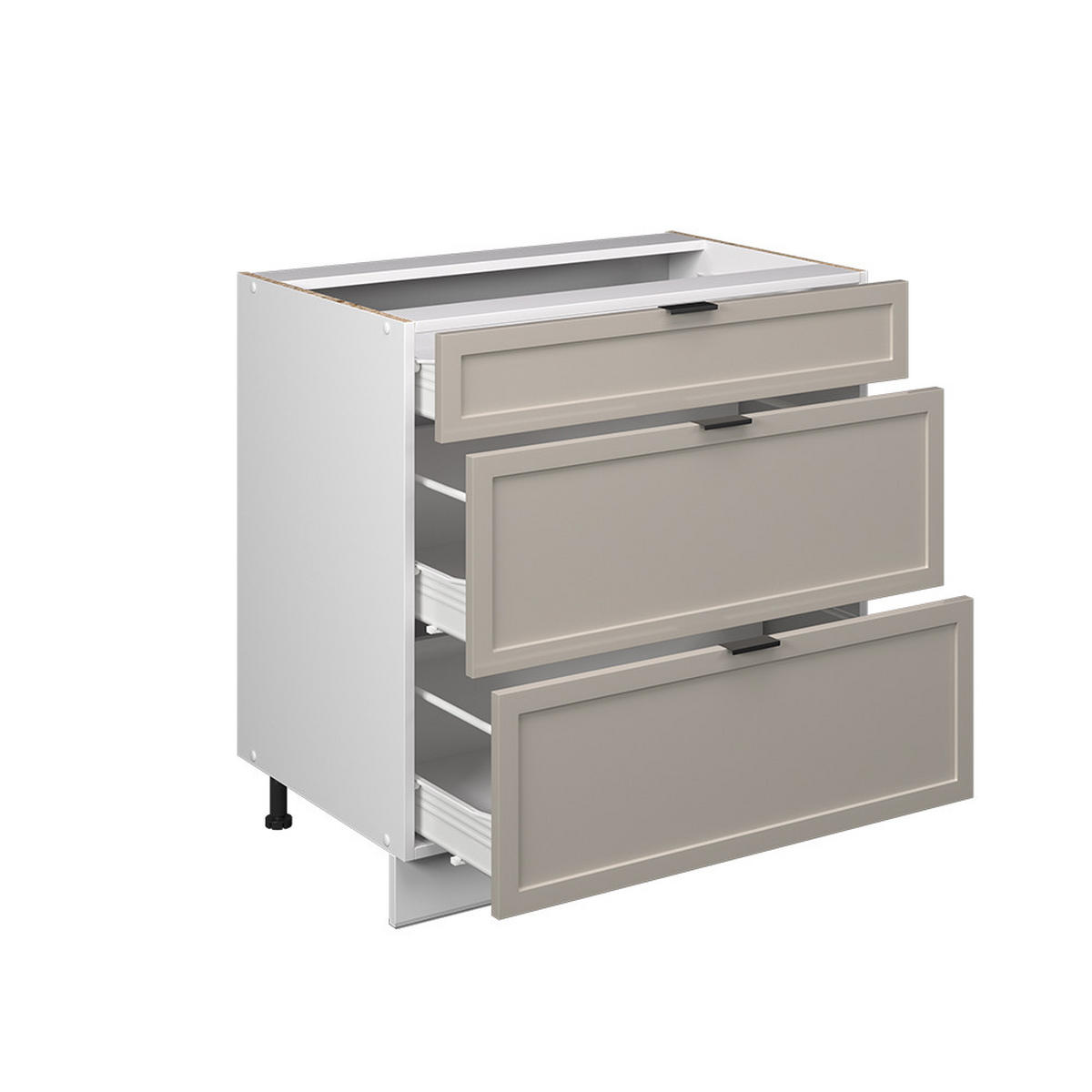 KÜCHENUNTERSCHRANK Fame-Line GrauBeige 80 cm mit 3 Schubladen AP Eiche - Weiß/Grau, Holzwerkstoff (80/82/60cm) - Vicco