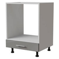 HERDUMBAUSCHRANK Essen D11K/60 Grau Hochglanz / Weiß Matt 60 / 50 / 82cm - Weiß/Grau, Holz/Holzwerkstoff (60/82/50cm) - Feldmann-Wohnen