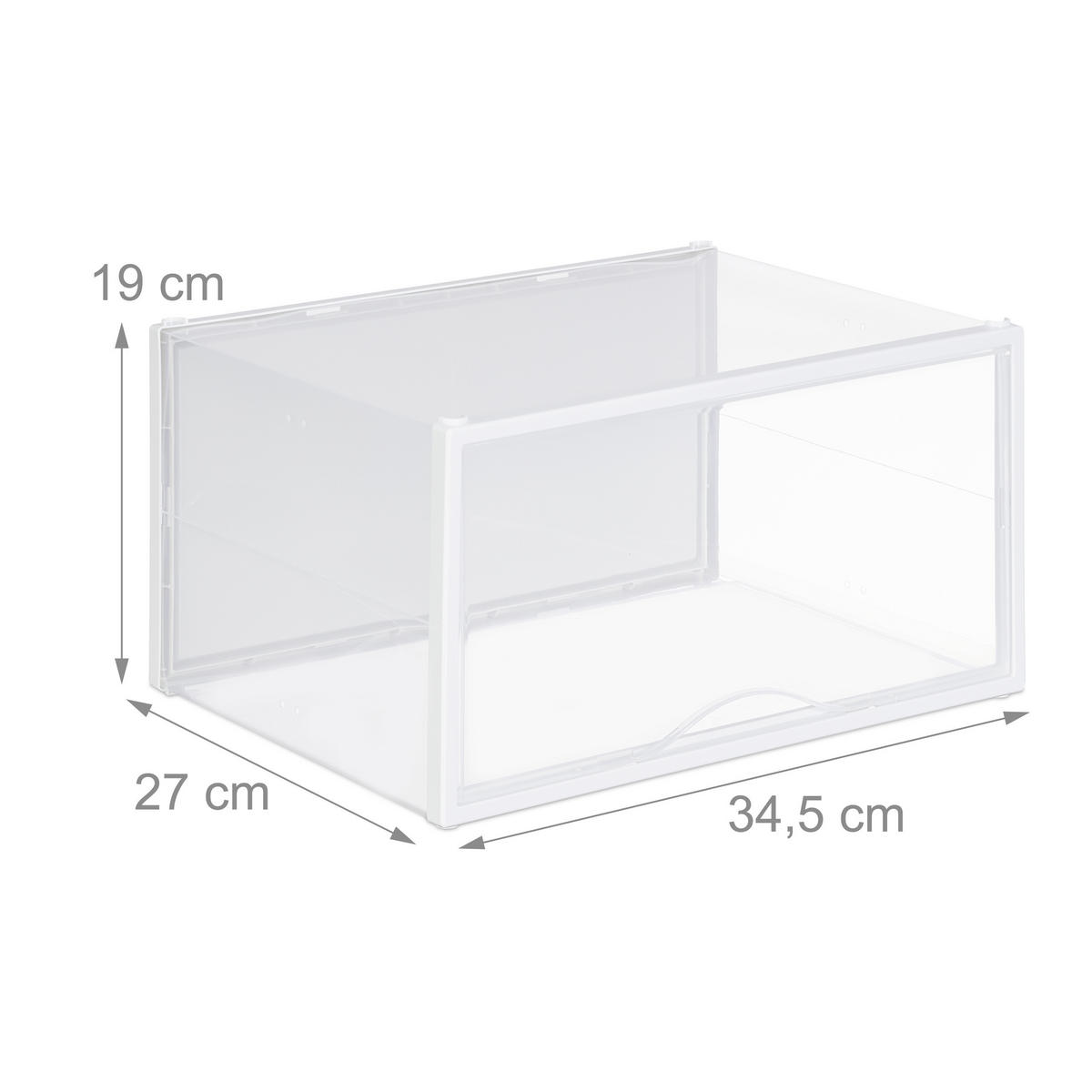 6XBOX na topánky - priehľadné, plast (34.5/19/27cm) - Relaxdays