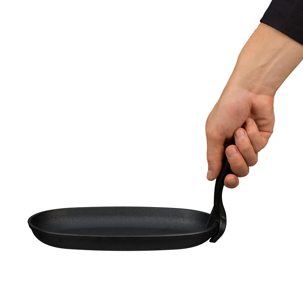 2XSERVIERPFANNE - Schwarz, Holz/Metall - Relaxdays