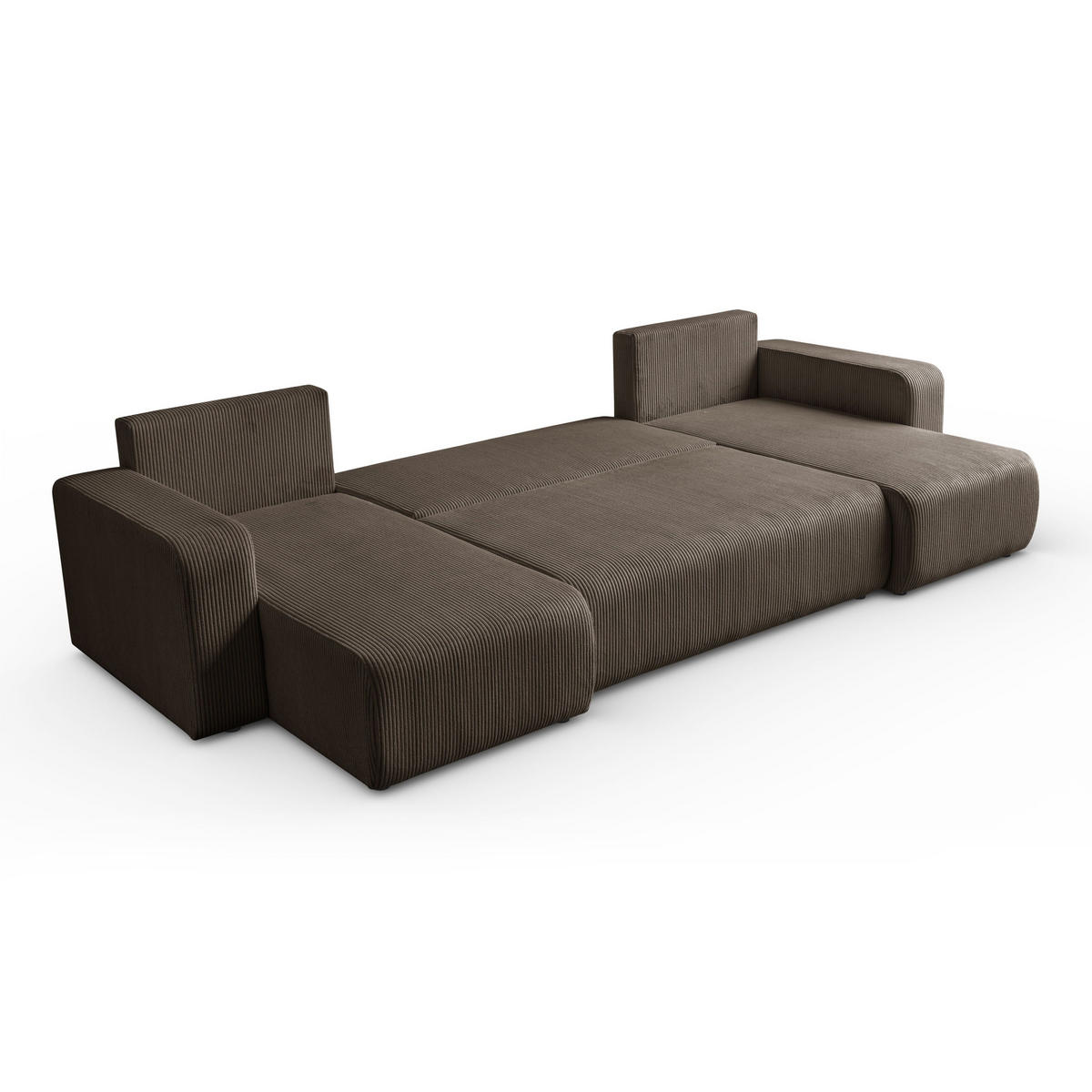 ECKSOFA PRESTIGE U mit Schlaffunktion, Poso 06 - Braun, Textil (317/83/143cm) - Lookway