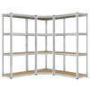REGALSYSTEM Easy silber insgesamt 12 Böden (3er-Set) - Silberfarben, Metall (155/160/155cm) - Juskys
