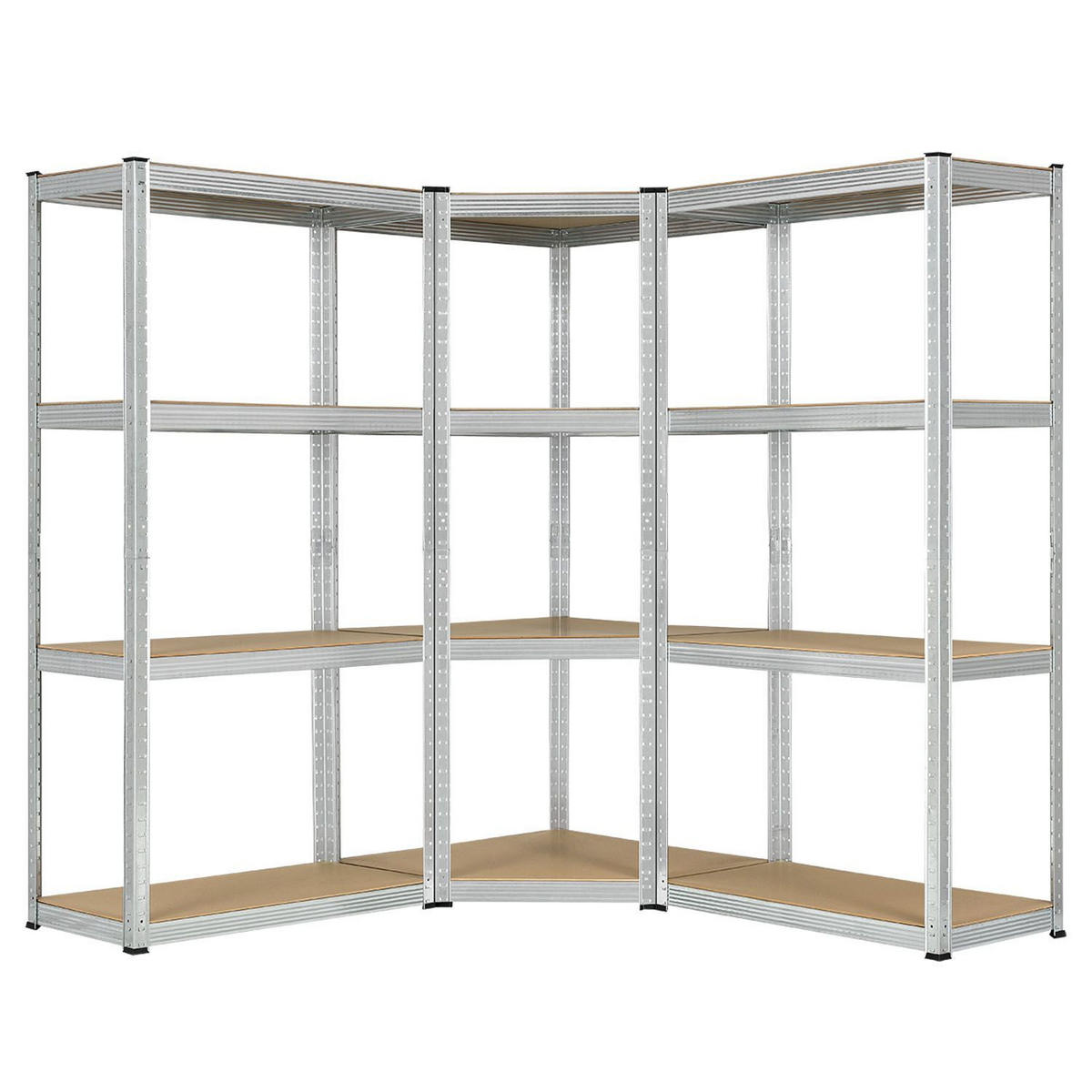REGALSYSTEM Easy silber insgesamt 12 Böden (3er-Set) - Silberfarben, Metall (155/160/155cm) - Juskys