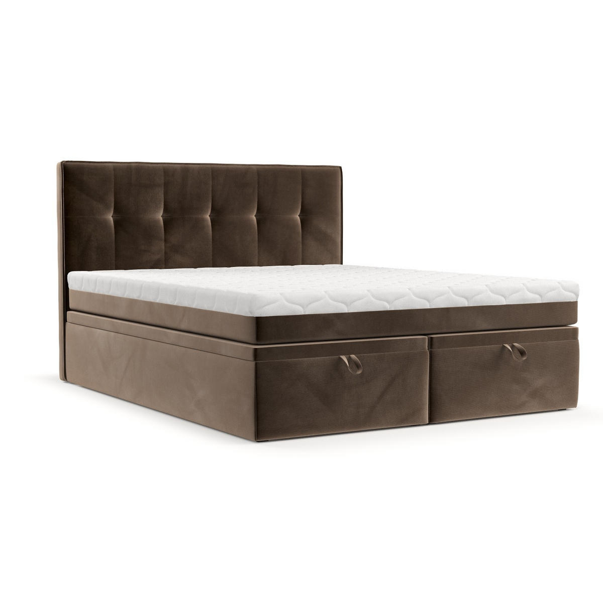 BOXBETT Arivo 140/200 cm Braun im Paros Stoff - Schwarz/Braun, Holz/Holzwerkstoff (140/200cm) - AltaBeds