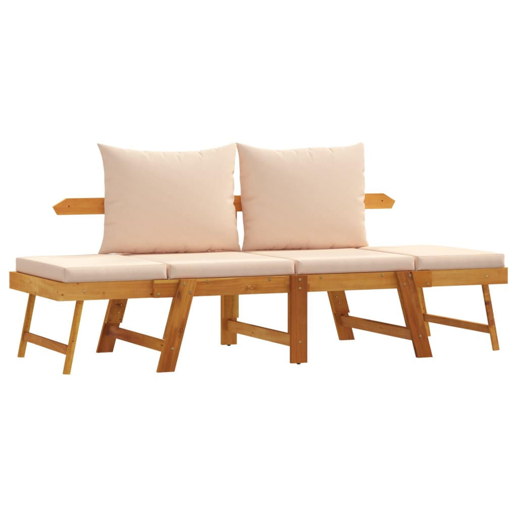 furnicato Gartenbank Braun, Creme 200x66x74 cm