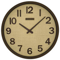 WANDUHR Holz BOHO Rattan PENZBERG Loft Wand Uhr, braun, beige - Beige/Braun, Holz/Kunststoff (30/30/4.8cm) - Holzwerk