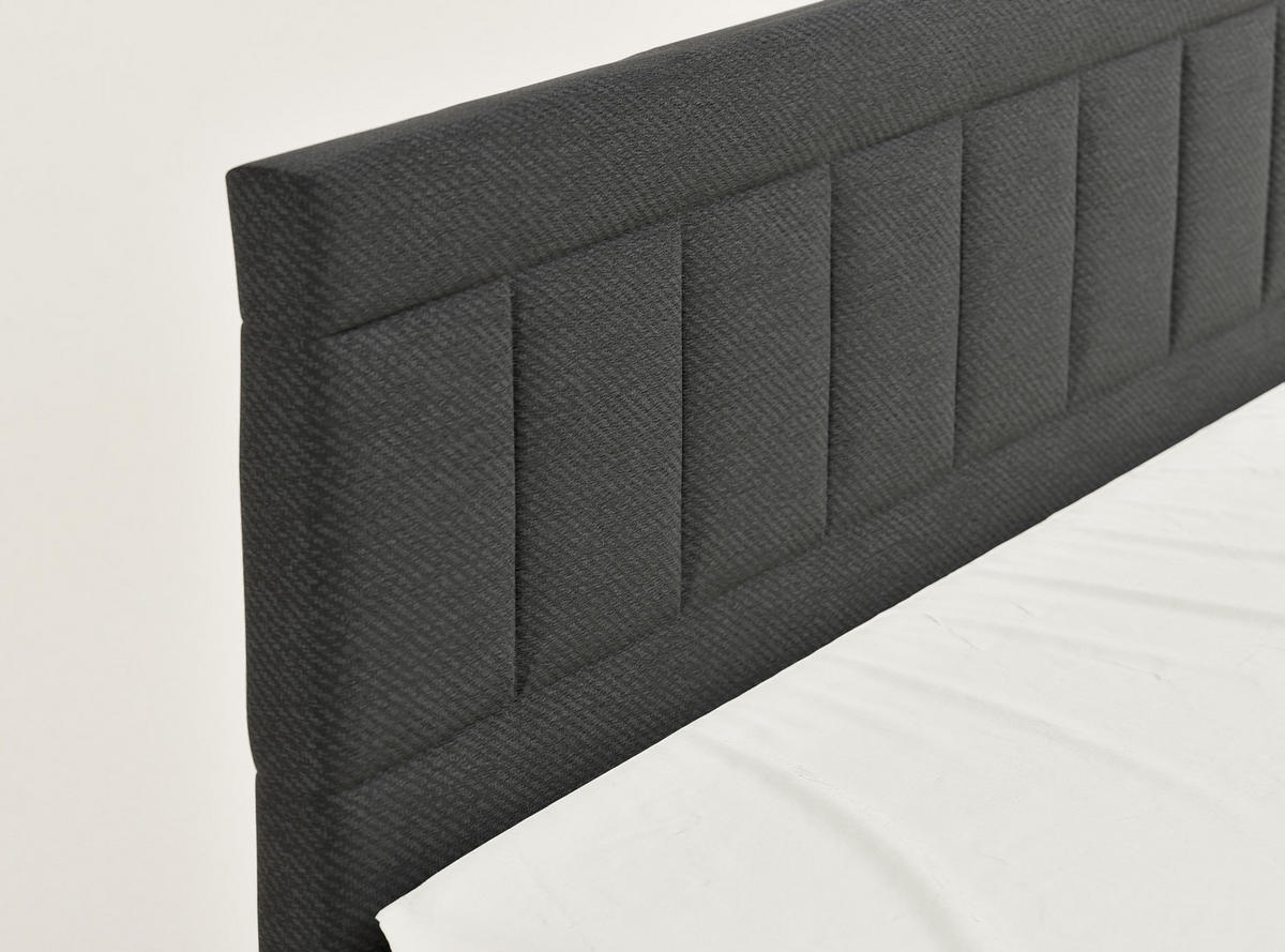 BOXSPRINGBETT Caya 180/200 cm, in Schwarz, Bettkasten, Matratze, Topper - Schwarz, Holz/Holzwerkstoff (180/200cm) - Maison de Reve